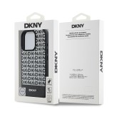 DKNY PU Leather Repeat Pattern Bottom Stripe MagSafe Zadní Kryt pro iPhone 16 Pro Max Black