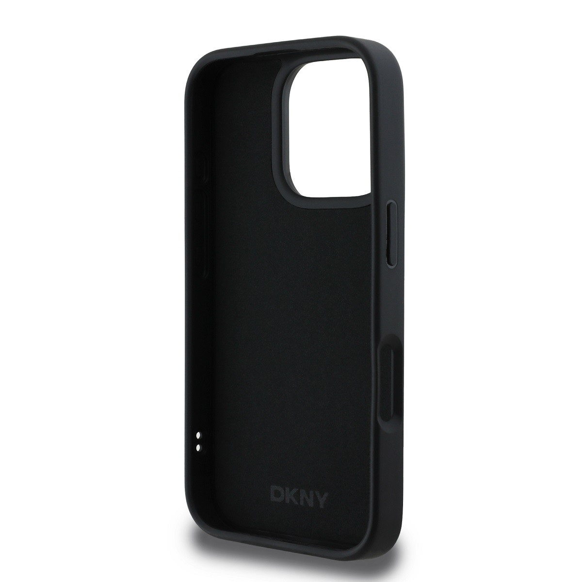 DKNY 3D Rubber Repeat Logo Line Zadní Kryt pro iPhone 16 Pro Black