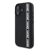 DKNY 3D Rubber Repeat Logo Line Zadní Kryt pro iPhone 16 Black