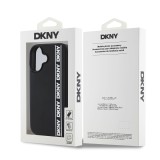 DKNY 3D Rubber Repeat Logo Line Zadní Kryt pro iPhone 16 Black