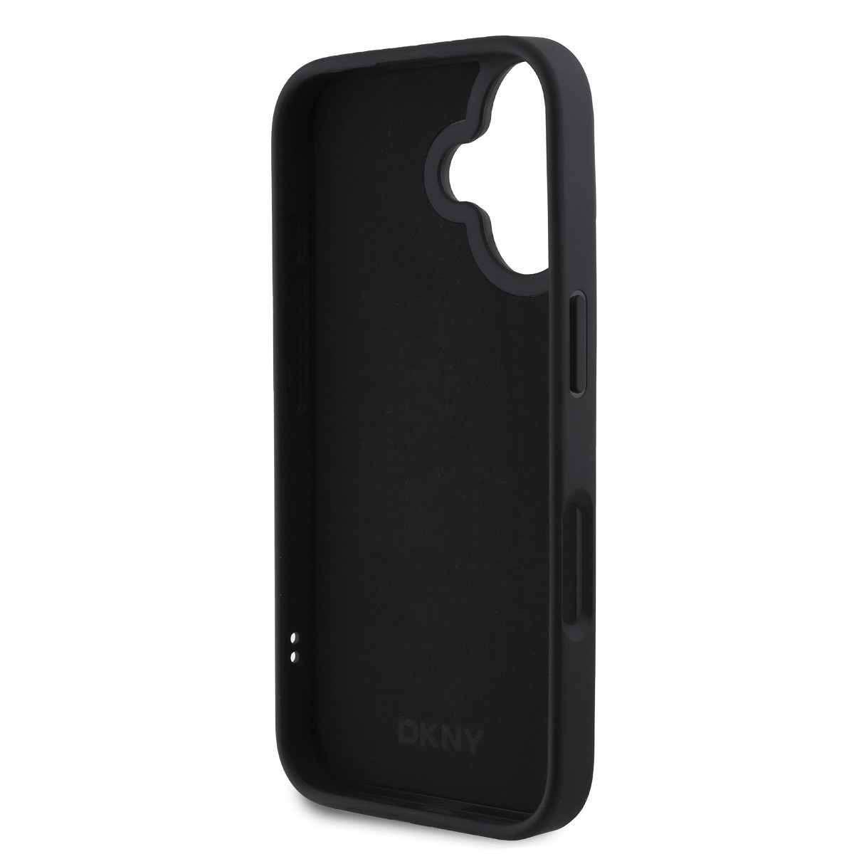 DKNY 3D Rubber Repeat Logo Line Zadní Kryt pro iPhone 16 Black