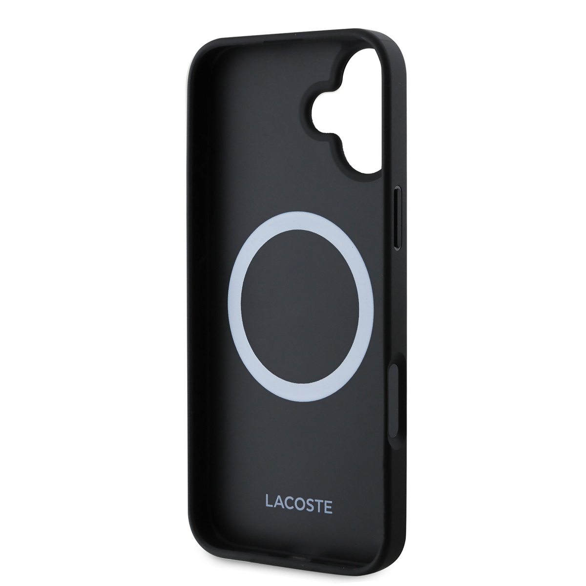 Lacoste Iconic Petit Pique Woven Logo MagSafe Zadní Kryt pro iPhone 16 Plus Black