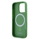 Lacoste Iconic Petit Pique Woven Logo MagSafe Zadní Kryt pro iPhone 16 Pro Green