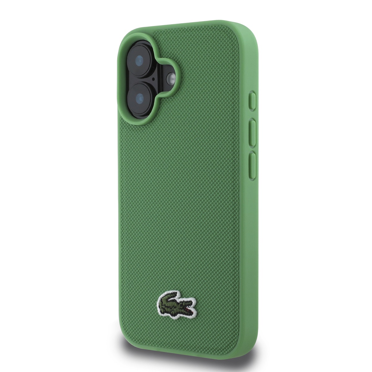 Lacoste Iconic Petit Pique Woven Logo MagSafe Zadní Kryt pro iPhone 16 Plus Green