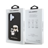 Karl Lagerfeld PU Saffiano Karl and Choupette Zadní Kryt pro iPhone 16 Plus Black