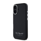 Karl Lagerfeld Grained PU Hotel RSG Zadní Kryt pro iPhone 16 Black