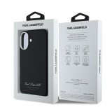 Karl Lagerfeld Grained PU Hotel RSG Zadní Kryt pro iPhone 16 Black