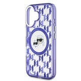 Karl Lagerfeld IML Monogram K&CH Heads MagSafe Zadní Kryt pro iPhone 16 Purple