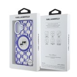 Karl Lagerfeld IML Monogram K&CH Heads MagSafe Zadní Kryt pro iPhone 16 Purple