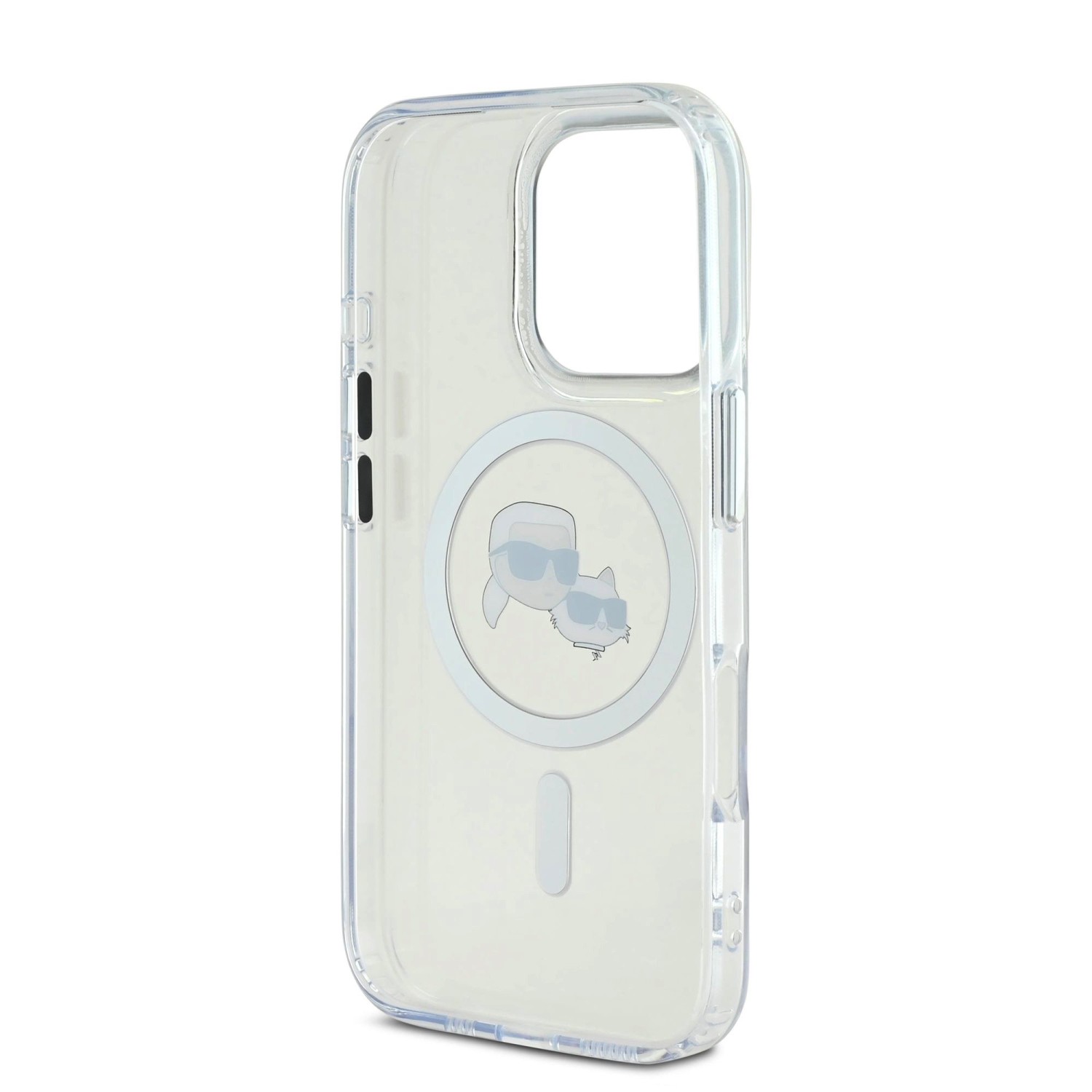 Karl Lagerfeld IML K&CH Heads Metal Frame MagSafe Zadní Kryt pro iPhone 16 Pro Transparent