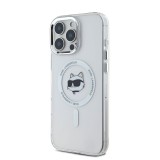 Karl Lagerfeld IML Choupette Head Metal Frame MagSafe Zadní Kryt pro iPhone 16 Pro Max Transparent