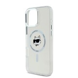 Karl Lagerfeld IML Choupette Head Metal Frame MagSafe Zadní Kryt pro iPhone 16 Pro Max Transparent