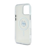 Karl Lagerfeld IML Choupette Head Metal Frame MagSafe Zadní Kryt pro iPhone 16 Pro Max Transparent