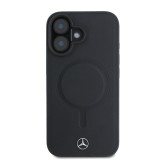 Mercedes Smooth Leather MagSafe Zadní Kryt pro iPhone 16 Black