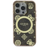 Guess IML 4G Peony MagSafe Zadní Kryt pro iPhone 16 Pro Brown