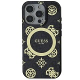 Guess IML 4G Peony MagSafe Zadní Kryt pro iPhone 16 Pro Max Black