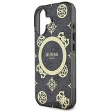 Guess IML 4G Peony MagSafe Zadní Kryt pro iPhone 16 Black