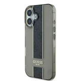 Guess IML Middle 4G Stripe Zadní Kryt pro iPhone 16 Black