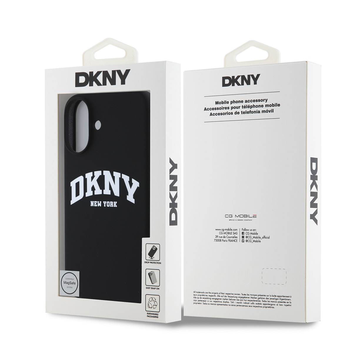 DKNY Liquid Silicone Arch Logo MagSafe Zadní Kryt pro iPhone 16 Black