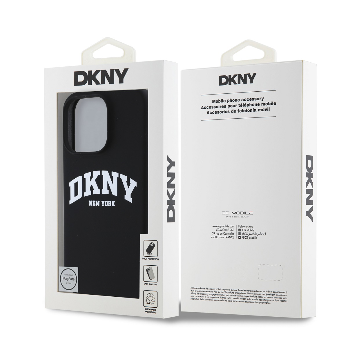 DKNY Liquid Silicone Arch Logo MagSafe Zadní Kryt pro iPhone 16 Pro Max Black