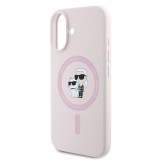 Karl Lagerfeld Liquid Silicone Karl and Choupette MagSafe Zadní Kryt pro iPhone 16 Pink