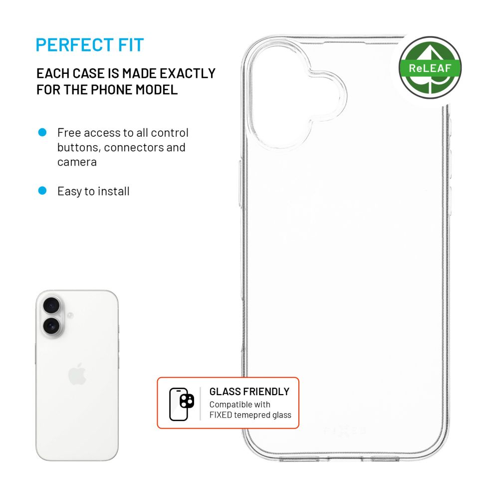 TPU gelový kryt FIXED ReStory AntiUV pro Apple iPhone 16 Plus, čirý