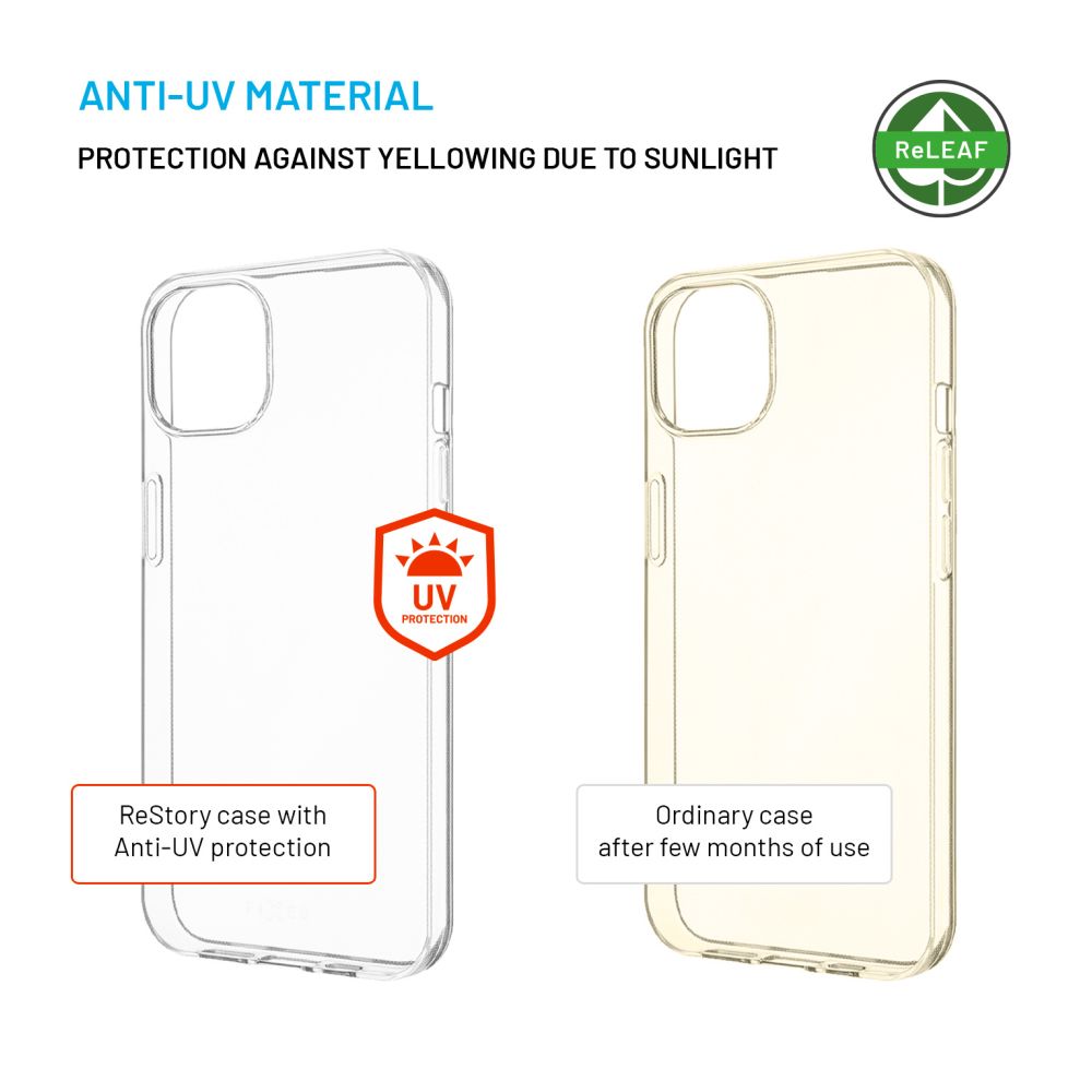 TPU gelový kryt FIXED ReStory AntiUV pro Apple iPhone 13, čirý