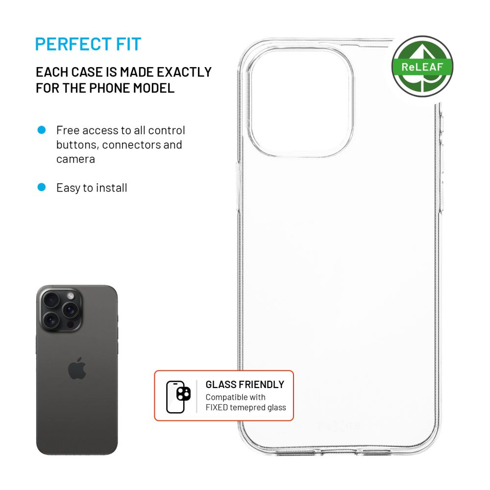 TPU gelový kryt FIXED ReStory AntiUV pro Apple iPhone 15 Pro Max, čirý