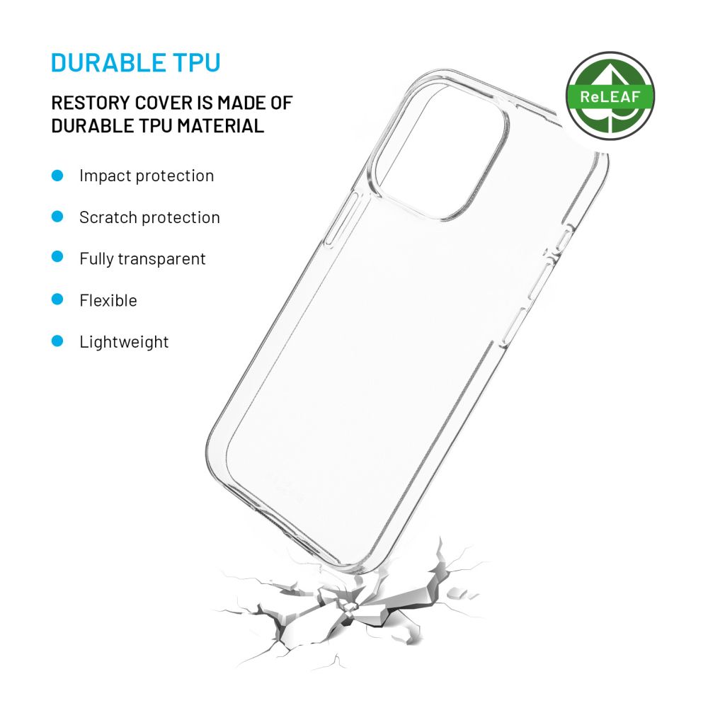 TPU gelový kryt FIXED ReStory AntiUV pro Apple iPhone 15 Pro, čirý