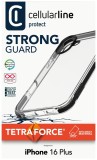 Ultra ochranné pouzdro Cellularline Tetra Force Strong Guard pro Apple iPhone 16 Plus, 2 stupně ochrany, transparentní