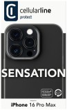 Ochranný silikonový kryt Cellularline Sensation pro Apple iPhone 16 Pro Max, černý