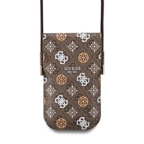 Taška na telefón Guess PU 4G Peony Multicolor, hnedá