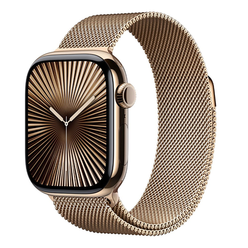 Apple Watch Series 10 GPS + Cellular 46mm Gold Titanium / Gold Milanese Loop - M/L