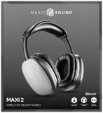 Bluetooth sluchátka MUSIC SOUND MAXI2 s hlavovým mostem a mikrofonem, černá