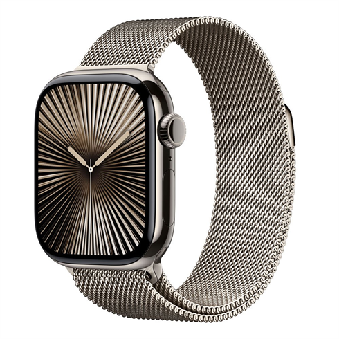 Apple Watch Series 10 GPS + Cellular 46mm Natural Titanium / Natural Milanese Loop S/M