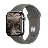 Apple Watch Series 10 GPS + Cellular 42mm Natural Titanium Stone Grey Sport Band - S/M