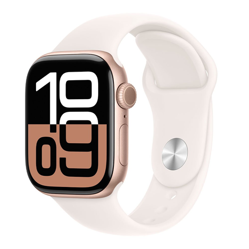 Apple Watch Series 10 GPS + Cellular 46mm Rose Gold Aluminium / Light Blush Sport Band - S/M