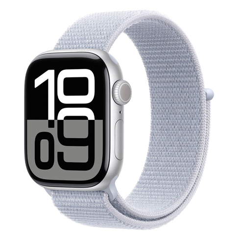 Apple Watch Series 10 GPS + Cellular 46mm Silver Aluminium / Blue Cloud Sport Loop