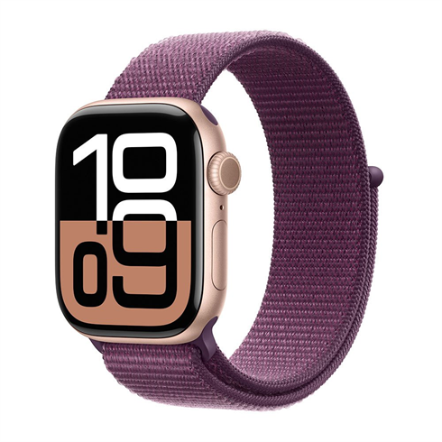 Apple Watch Series 10 GPS + Cellular 42mm Rose Gold Aluminium / Plum Sport Loop