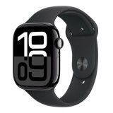 Apple Watch Series 10 GPS 46mm Jet Black Aluminium / Black Sport Band - S/M