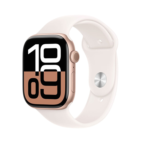 Apple Watch Series 10 GPS 42mm Rose Gold Aluminium / Light Blush Sport Band - M/L