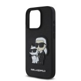 Karl Lagerfeld PU Saffiano Karl and Choupette Zadní Kryt pro iPhone 15 Pro Max Black