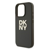 DKNY PU Leather Stack Logo Wrist Strap Zadní Kryt pro iPhone 16 Pro Green