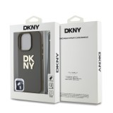 DKNY PU Leather Stack Logo Wrist Strap Zadní Kryt pro iPhone 16 Pro Green