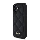 Guess PU Leather Quilted Zadní Kryt pro iPhone 16 Plus Black