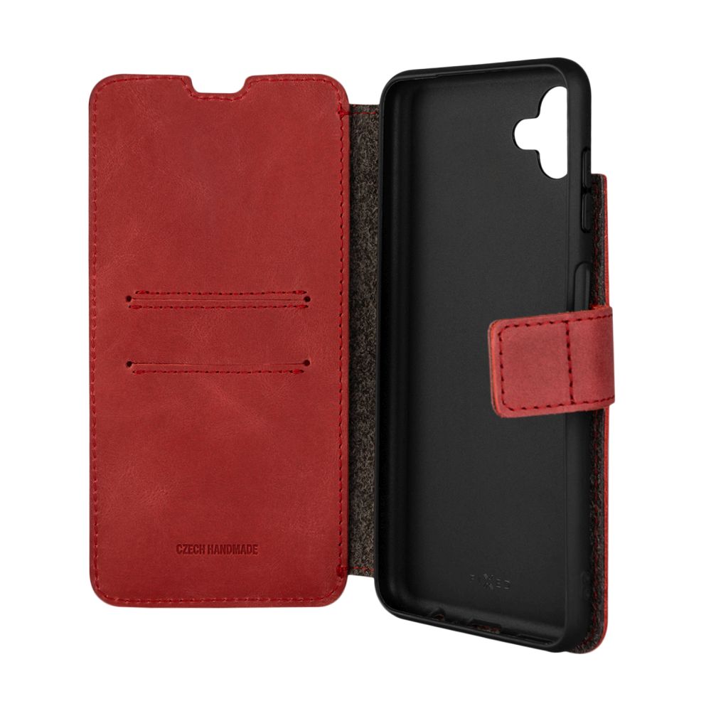 Kožené pouzdro typu kniha FIXED ProFit pro Samsung Galaxy M13 5G, červené