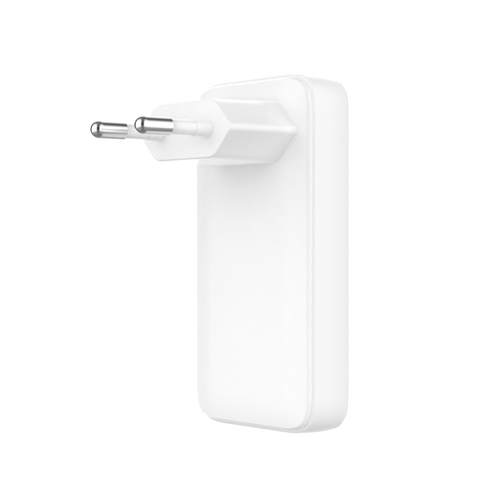 Síťová GaN nabíječka FIXED Slim s 2x USB-C výstupem a podporou PD, 45W, bílá