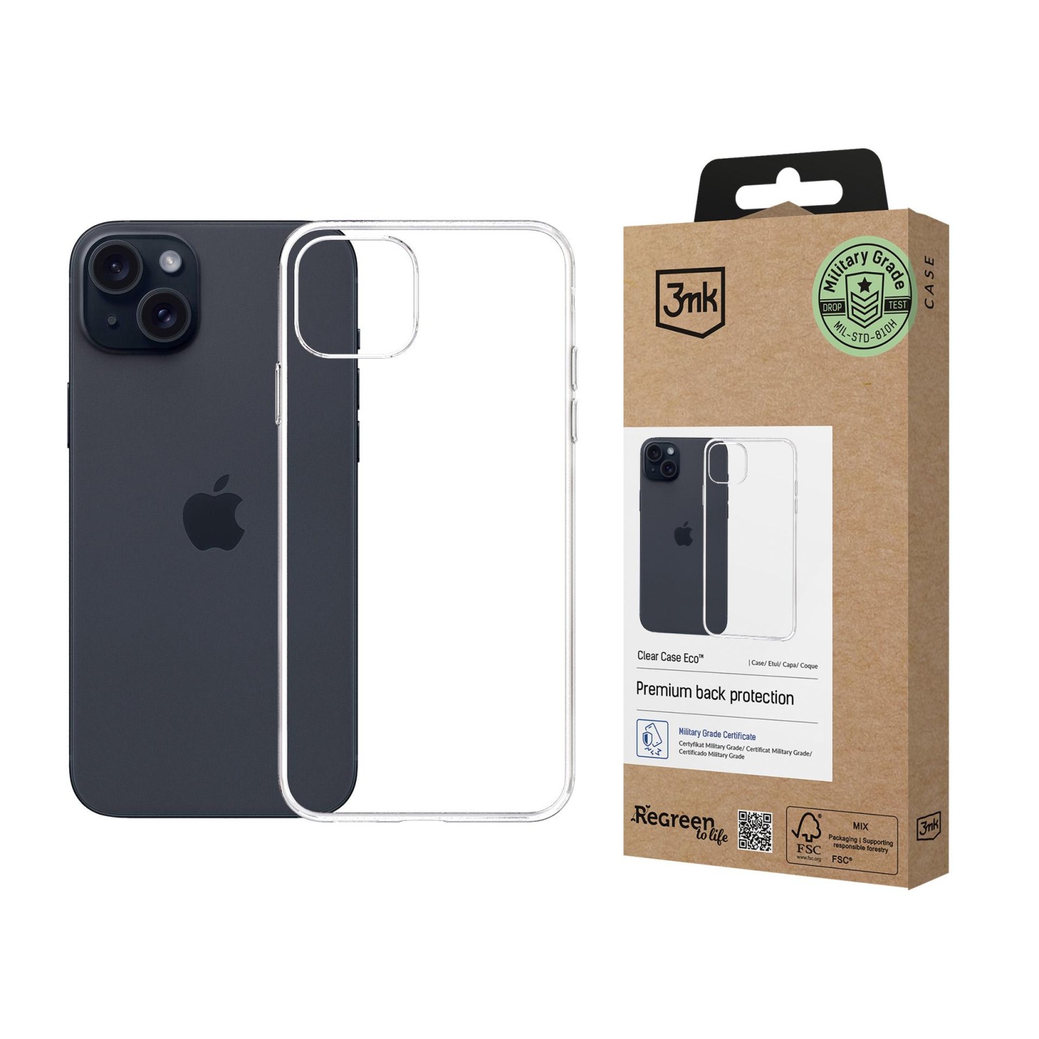 Silikonový kryt 3mk Clear Case Eco pro Apple iPhone 14 Pro Max, transparentní