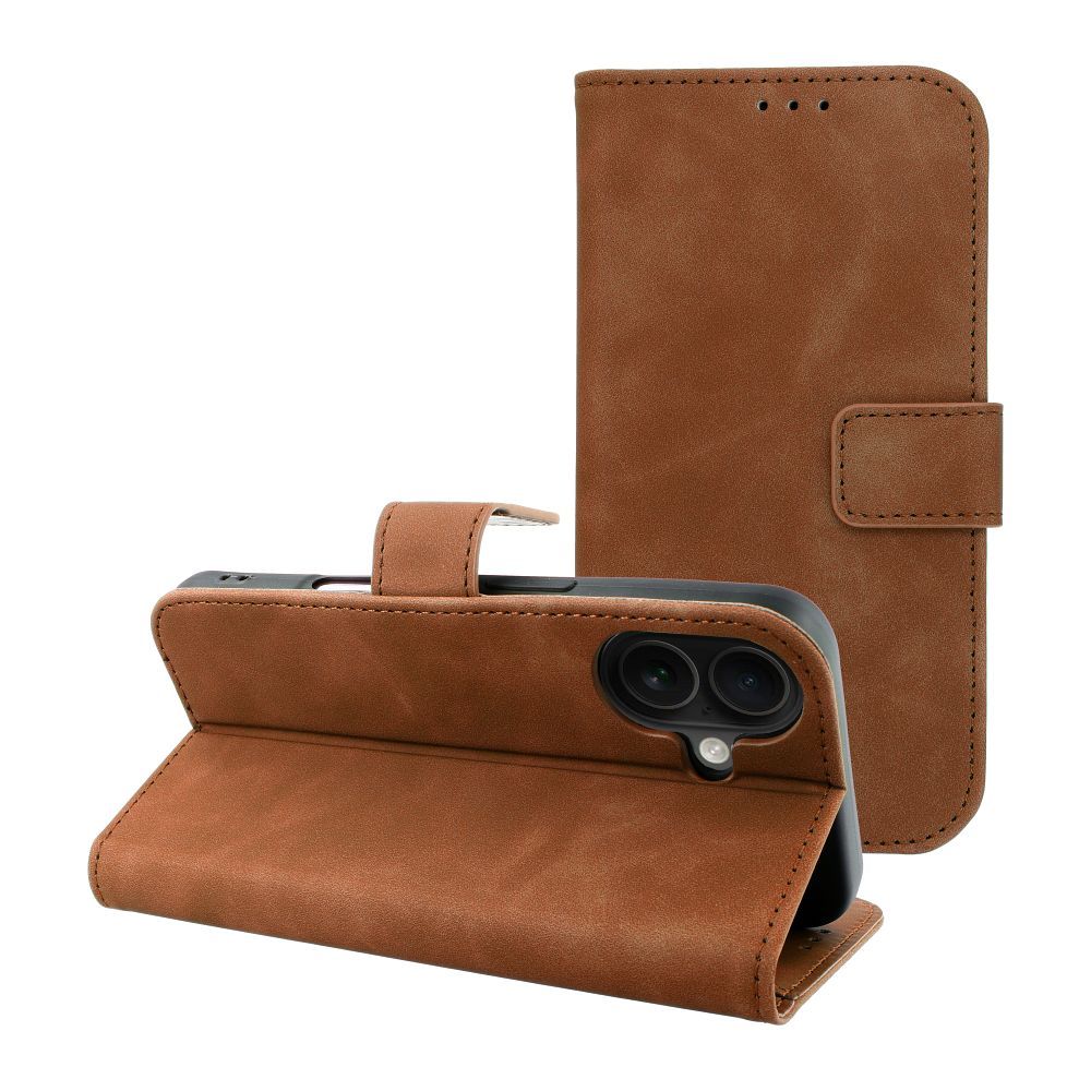 TENDER Book Case for IPHONE 16 brown