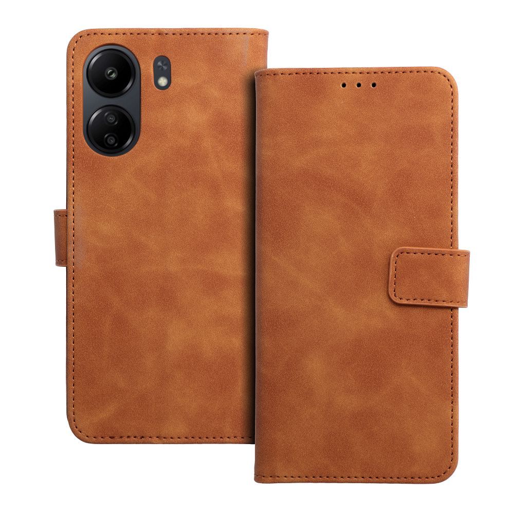 TENDER Book Case for XIAOMI Redmi 13C / POCO C65 brown